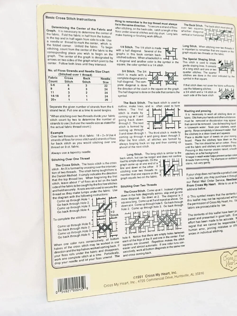 The 23rd Psalm Bible Christian Cross Stitch Booklet 1991 Cross My Heart CSB50